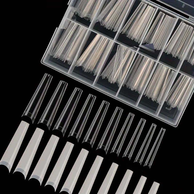 Resin Art Youtube - 240-delige nail art-set, voorgemaakte C-vormige strass-buisnagels,