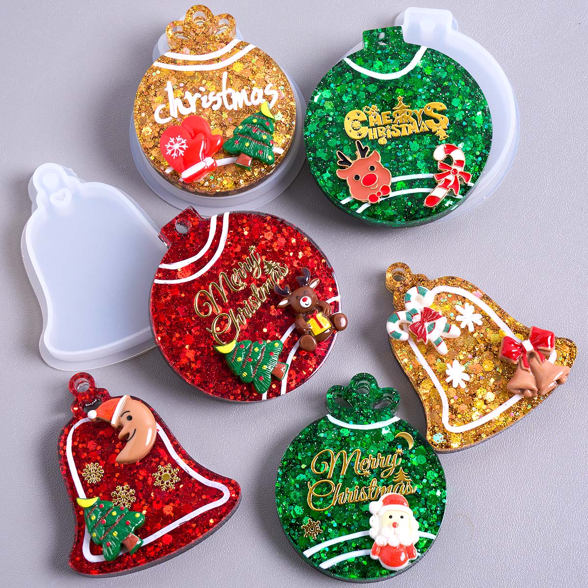 Resin Art Mould - Kerst Tag Hanger Siliconen Mal DIY