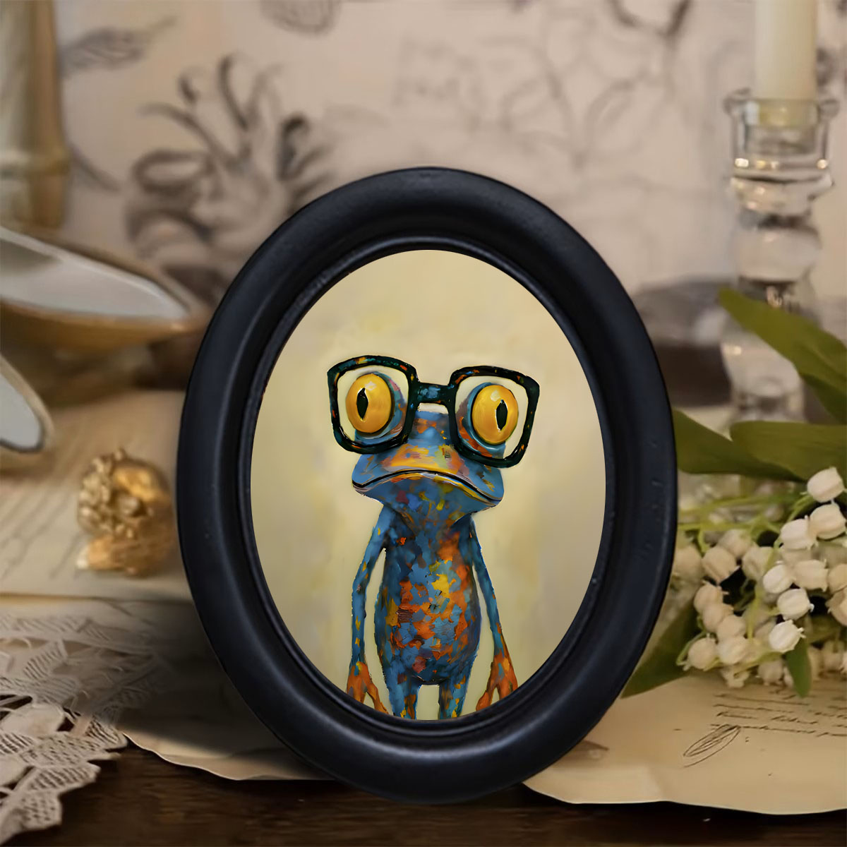 Resin Artist - 1 stuk trendy wanddecoratie met kikkerpatroon,