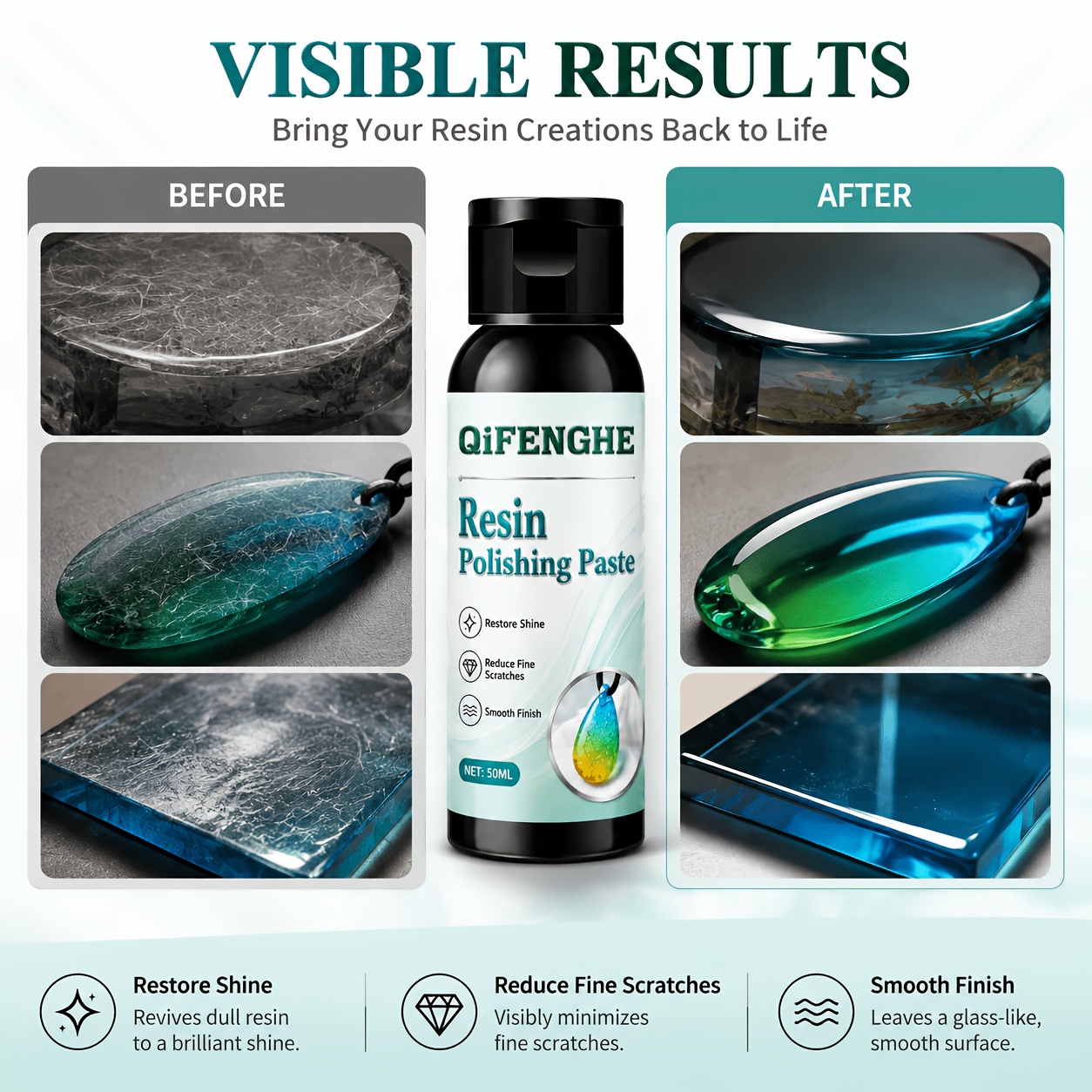 Resin Art Youtube - Epoxyharspoetsmiddel en -herstelmiddel voor kunst 1.69oz