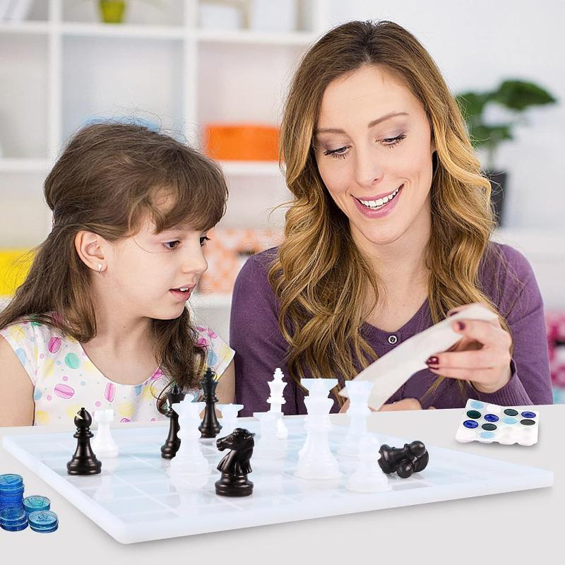 Harsen schaakset mal met schaa - Resin Art Table recensie en prijs