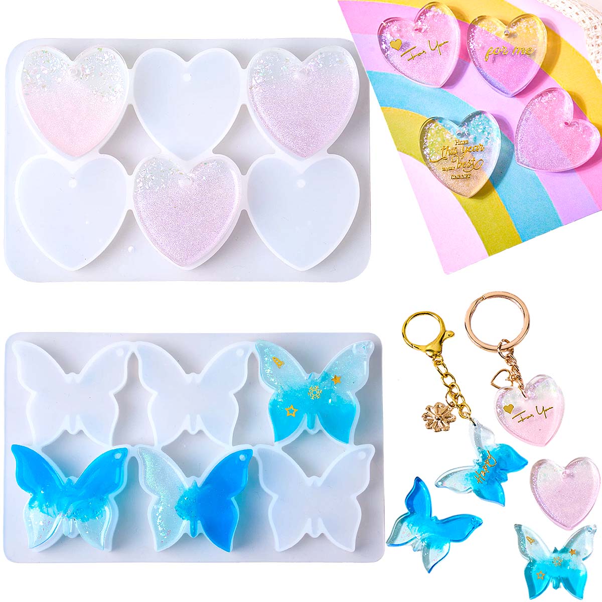 Zes-gaats siliconen mal met ga - Resin Art Mould recensie en prijs