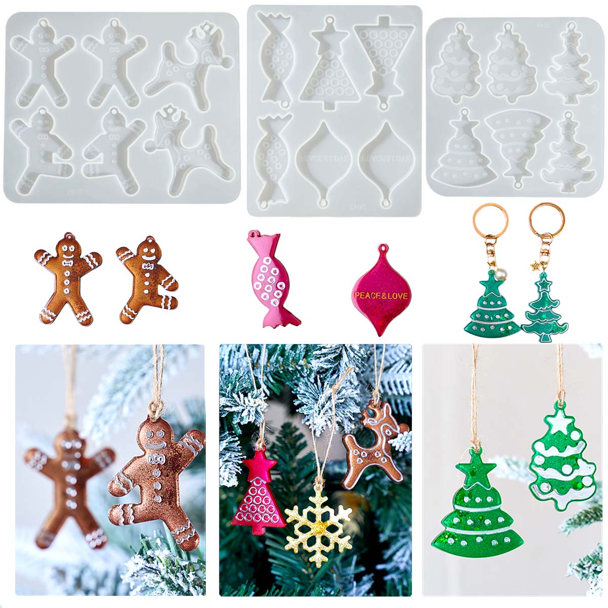 Kerstserie Oorbellen Hanger Si - Resin Art Mould recensie en prijs