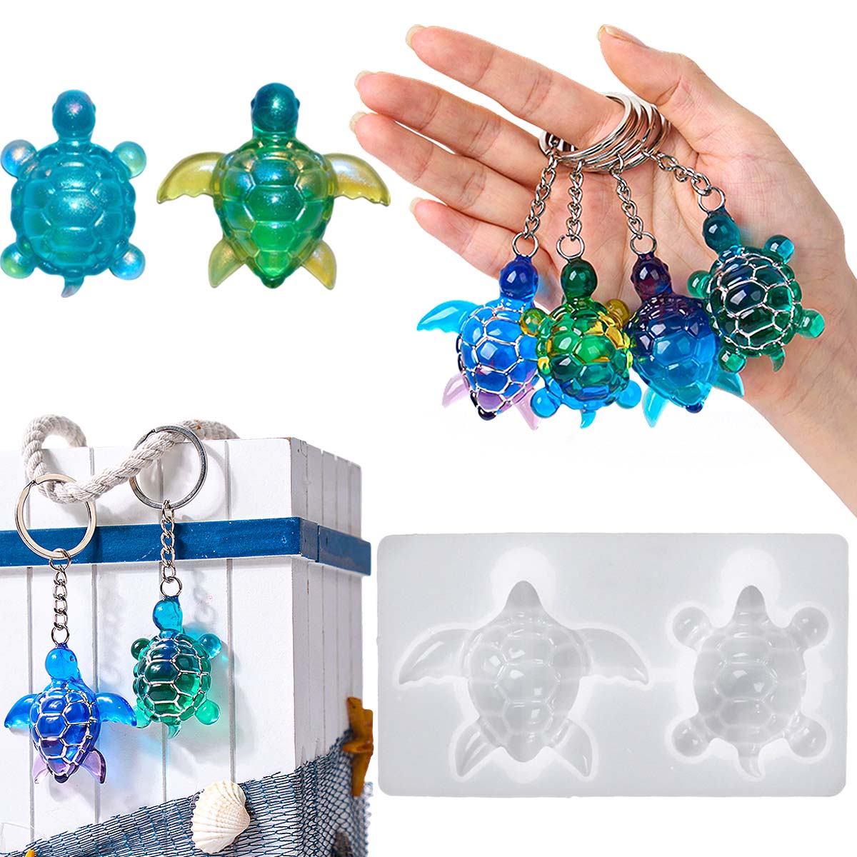 3D zeeschildpad sleutelhanger  - Resin Art Mould recensie en prijs